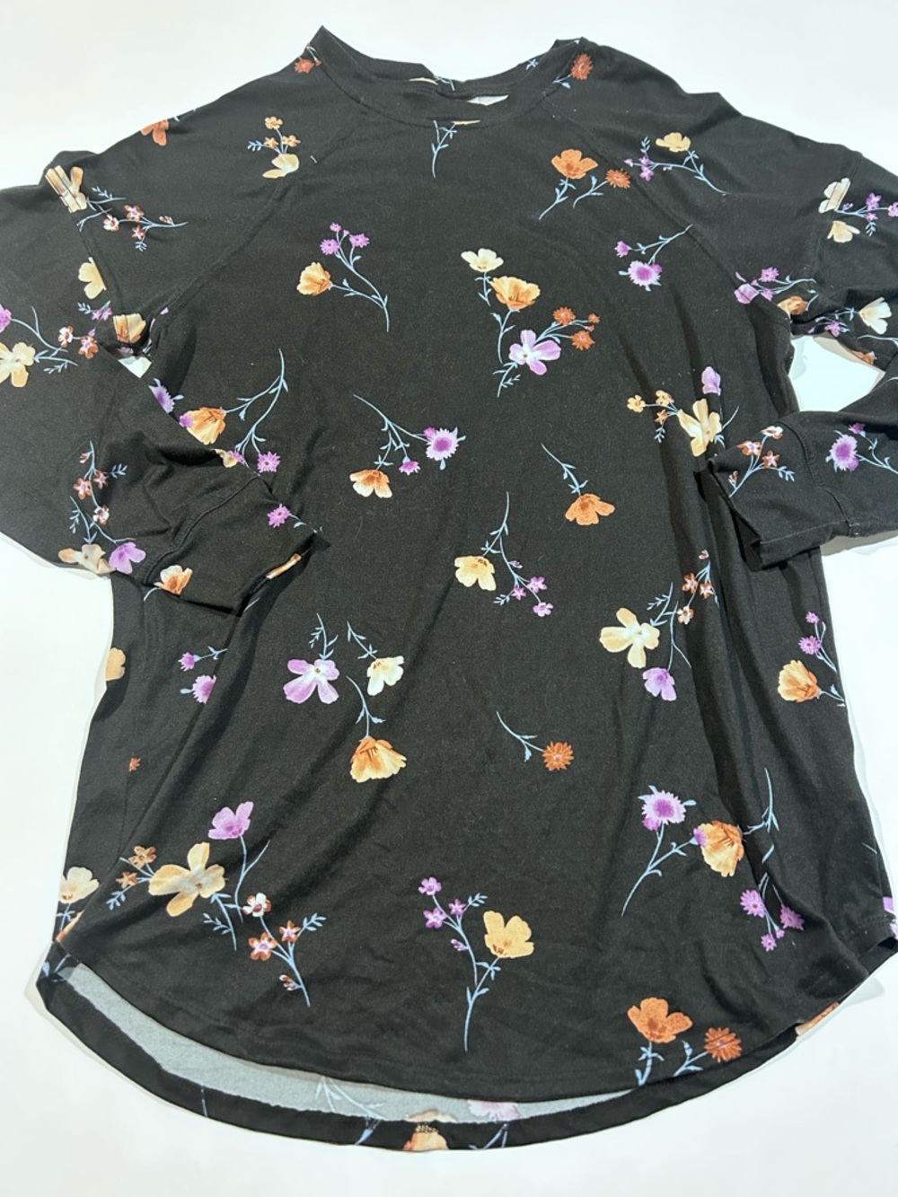 LuLaRoe Small Women's Black Floral Long Sleeve Top